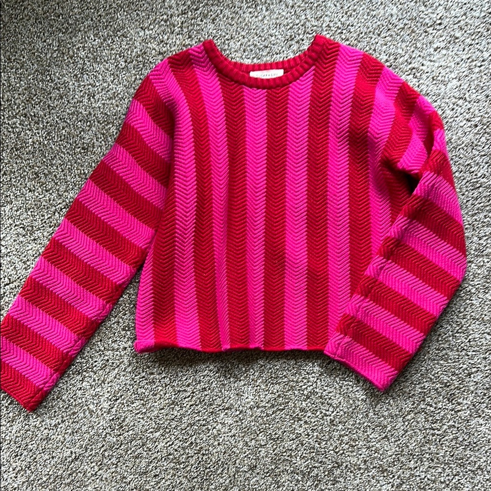 Sugarlips Pink and Red Striped Sweater